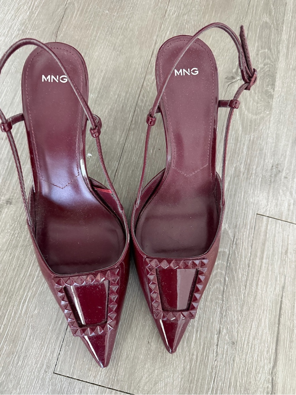 Mango Wine Pointed Slingback Heels